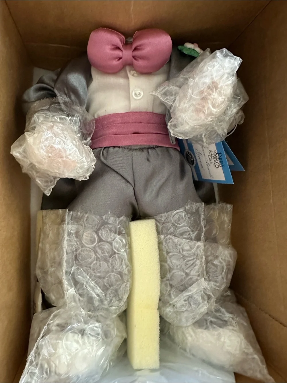 Groom Formal Doll in Gray Suit with Purple Accents